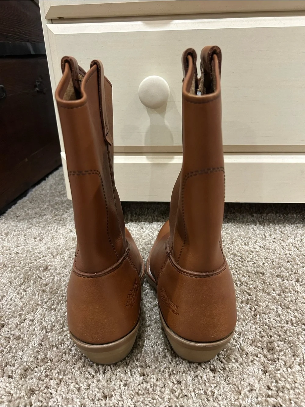 Men's Brown Leather Pull-On Boots